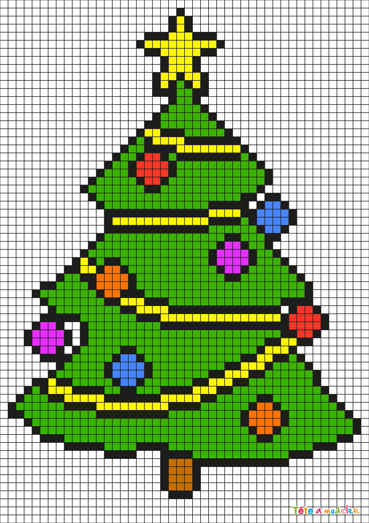 Pixel Art Sapin De Noël Par Tête À Modeler Dedans Pixel pour Pixel Art De Noël