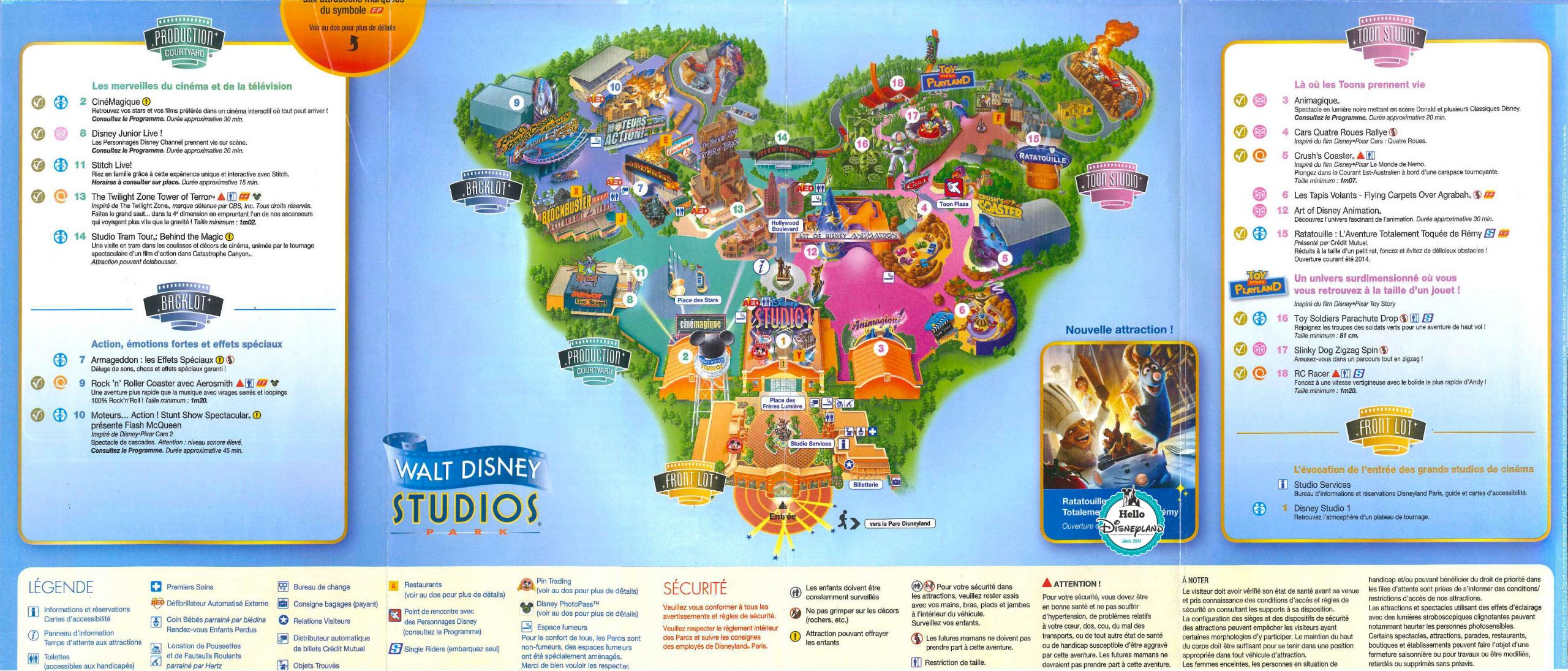 Plan Des Parcs Disneyland Paris + Programme intérieur Disneyland 3 Jours 2 Parcs 3 Novembre