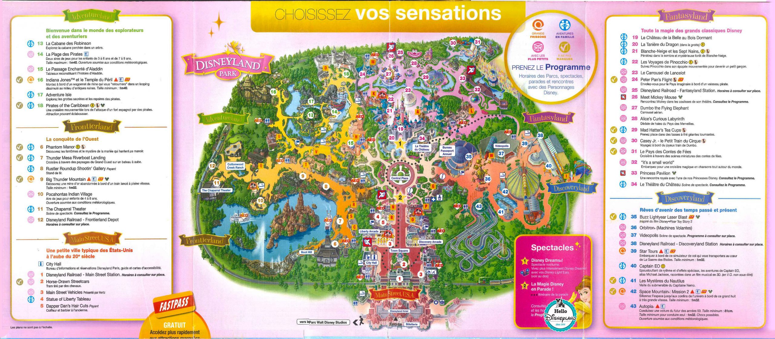Plan Des Parcs Disneyland Paris + Programme serapportantà Disneyland 3 Jours 2 Parcs 3 Novembre