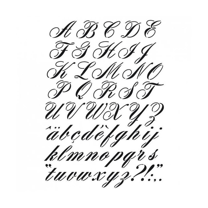 Pochoir Lettres Majuscules Et Minuscules Style Manuscrit à Alphabet Majuscule Et Minuscule