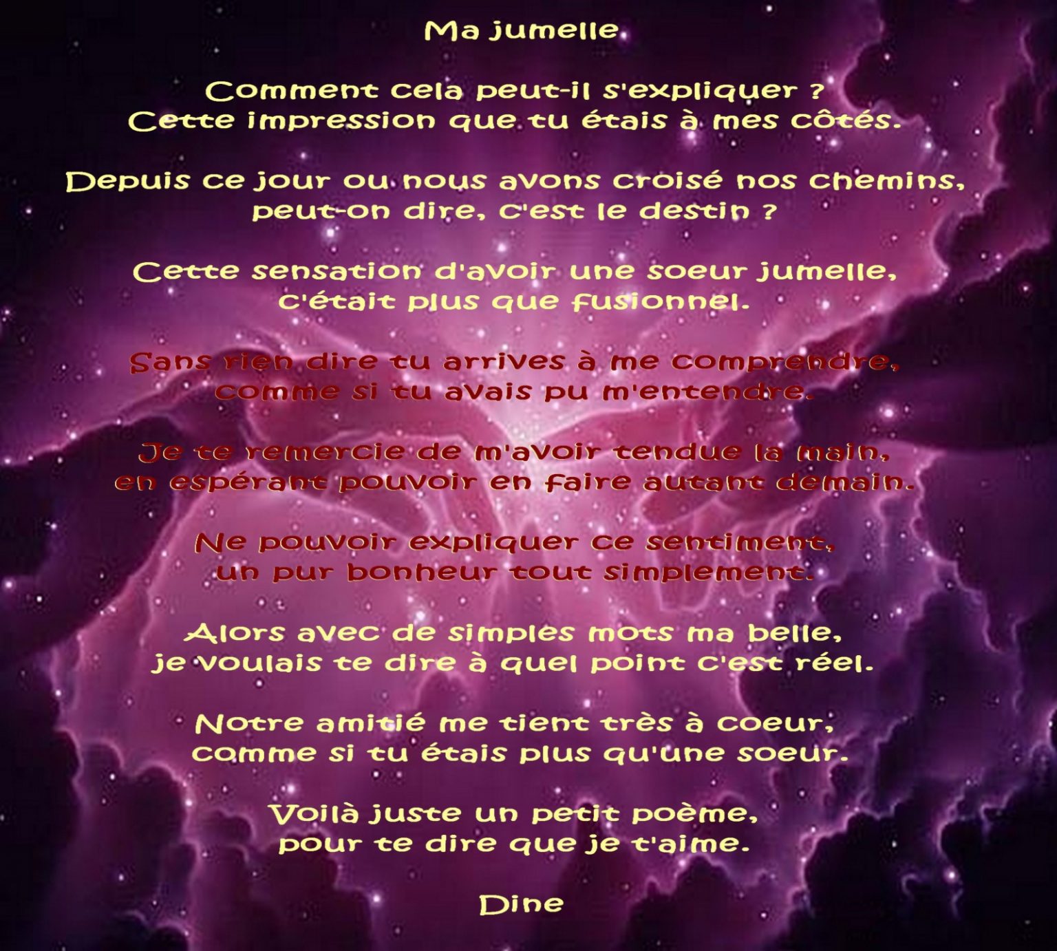 Poeme D'Anniversaire A Ma Grande Soeur New Poeme D concernant Poeme