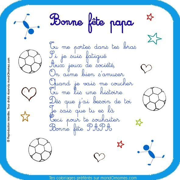 Poeme Fete Des Peres à Poeme Fete Des Papas Maternelle