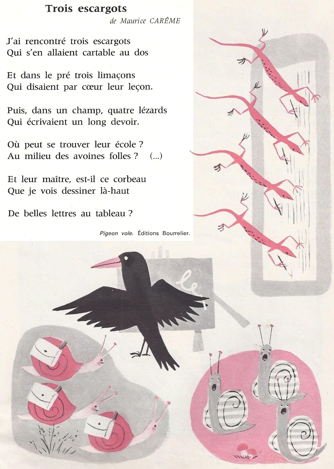 Poesie 3 Escargot Maurice Careme destiné Les Escargots Prevert