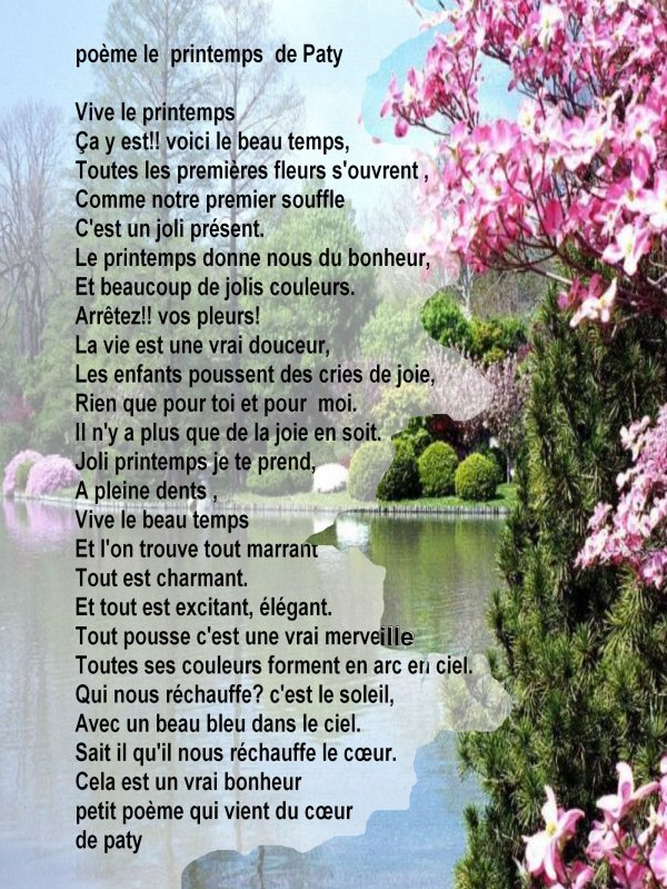 Poesie C'Est Le Joli Printemps destiné Joie Du Printemps