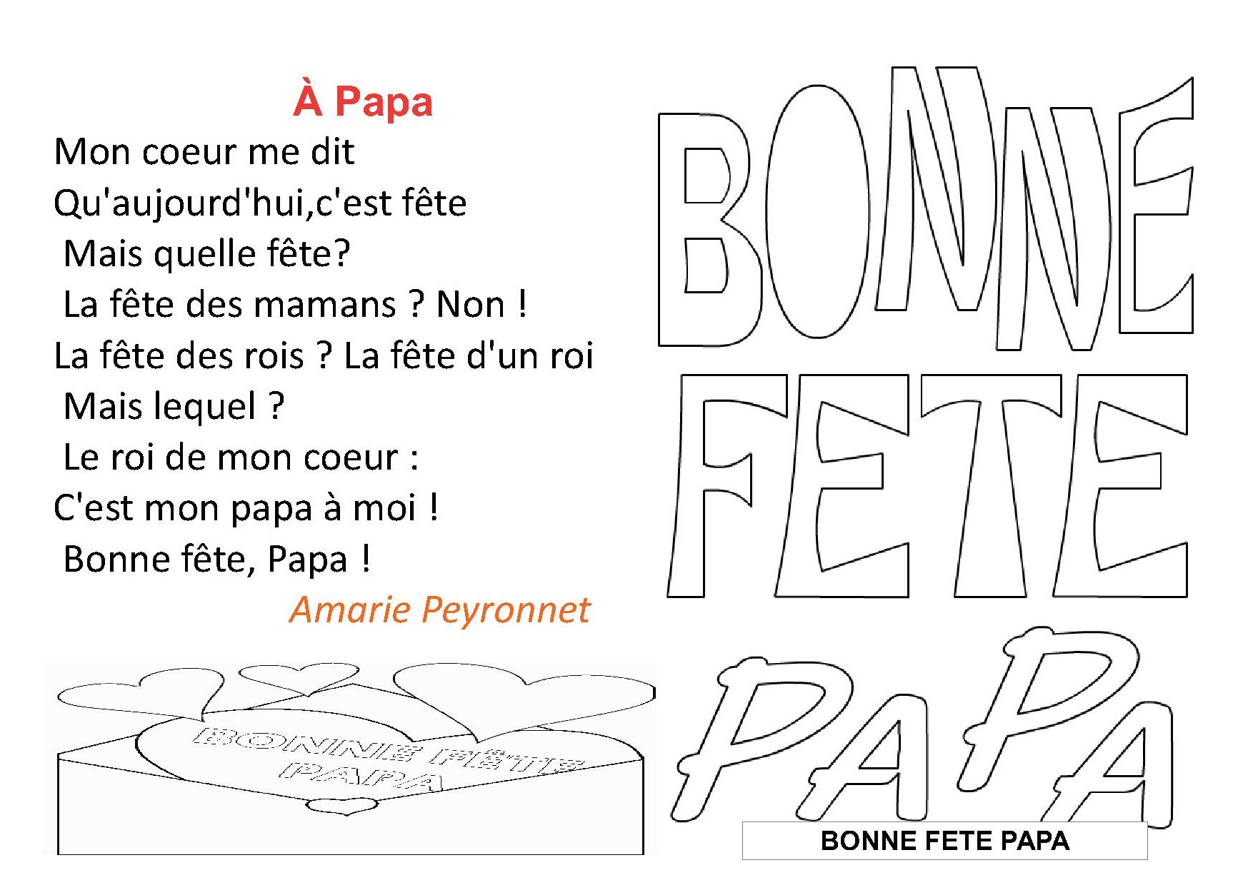 Poesie Fete Des Peres dedans Chanson Pour Mon Papa