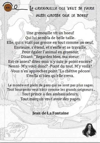 Poésie Jean De La Fontaine La Grenouille Et Le Boeuf | Le à Poésie La Grenouille