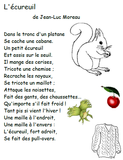 Poesie L Ecureuil | Poésie Ce1, Poesie Enfant, Ecureuil dedans Poésie Ce2 Automne