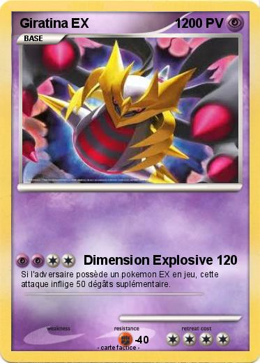 Pokémon Giratina Ex 1 8 8 - Dimension Explosive - Ma Carte avec Carte Pokemon A Imprimer Gratuitement Ex