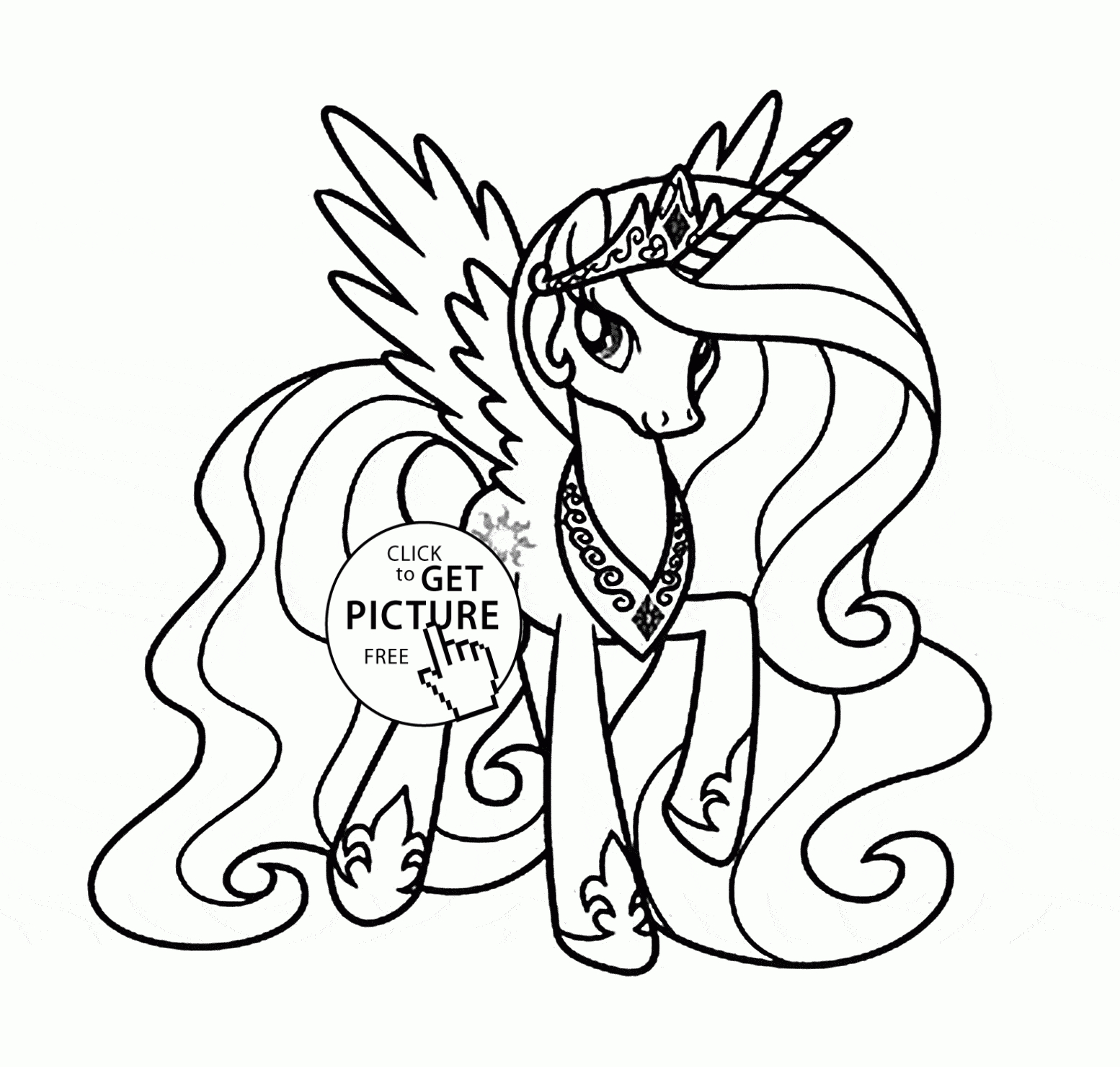 Princess Celestia - My Little Pony Coloring Page For Kids concernant Coloriage De My Little Pony Princesse Cadance