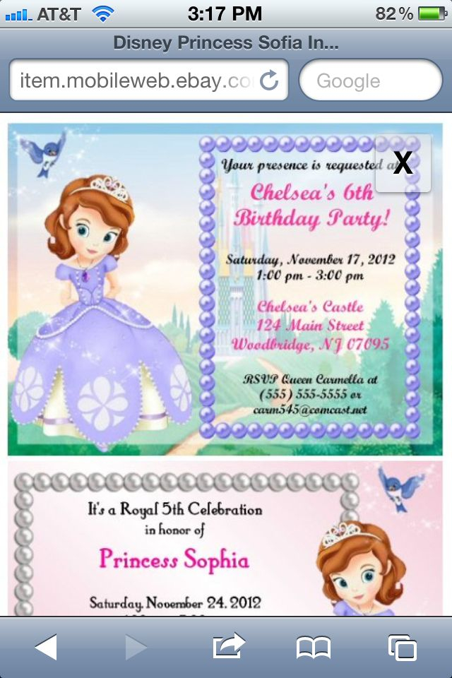 Princess Sofia Invitations | 6Th Birthday Parties, Disney encequiconcerne Invitation Princesse Sofia