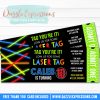 Printable Glow Laser Tag Ticket Birthday Invitation - Kids à Laser Game Invitation
