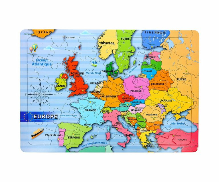 Puzzle Carte De L&amp;#039;Europe Avec Pays Jouet Enfant Ludique concernant Carte Europe Enfant