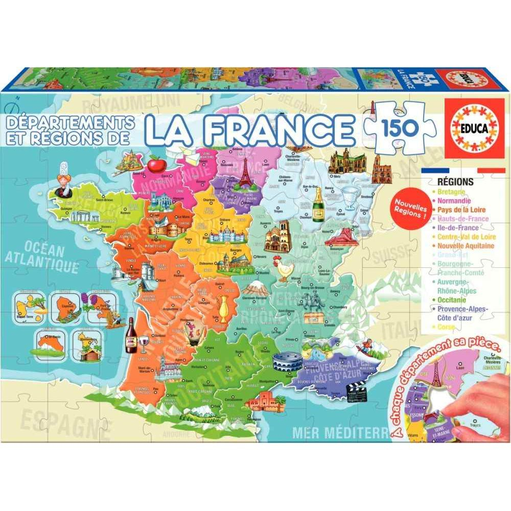 Puzzle De 150 Pièces - Départements Et Régions De France serapportantà Jeux Des Villes De France