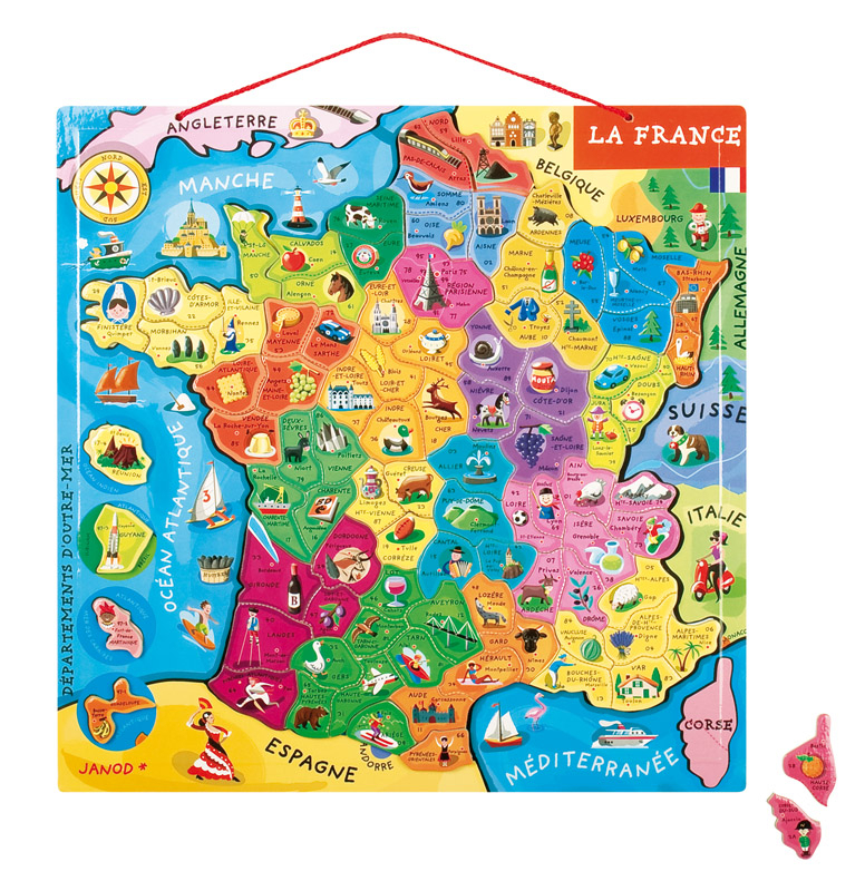 Puzzle France Magnétique Un Jouet Pour Enfant De Janod concernant Carte De France Pour Les Enfants