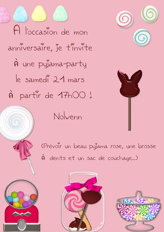 Pyjama Party - Il Était Temps destiné Carte D Invitation Anniversaire Soirée Pyjama