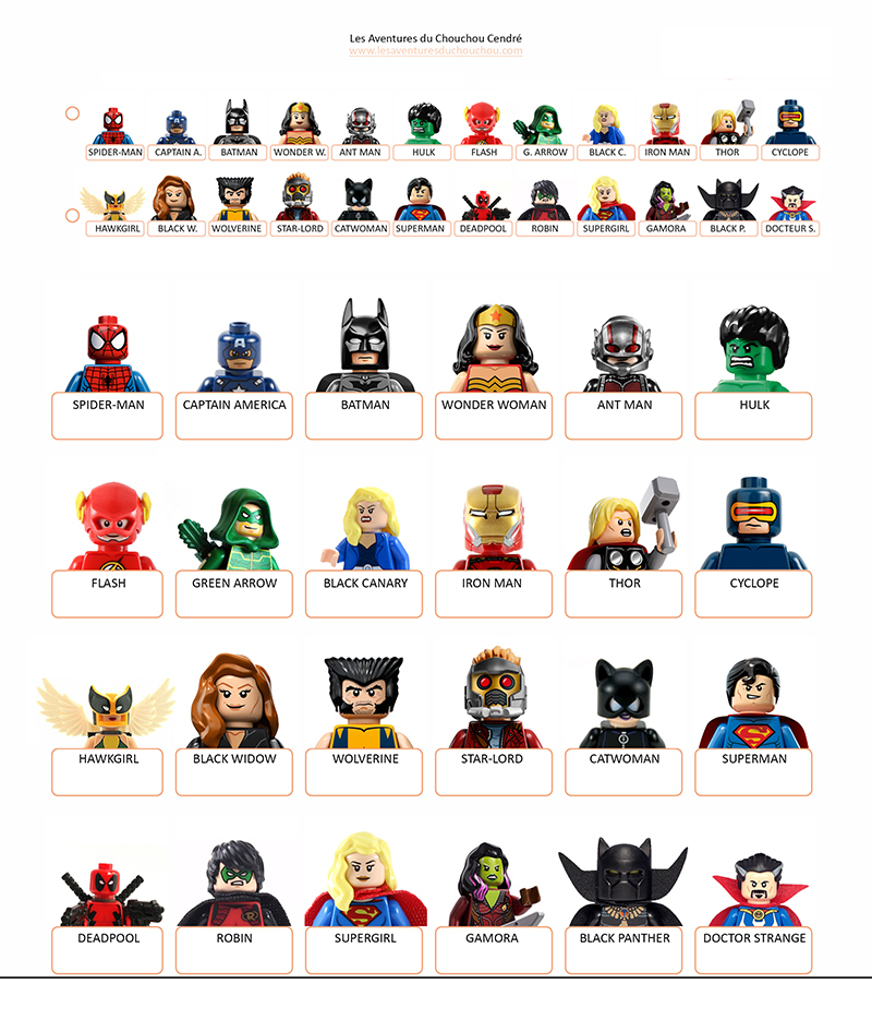 Qui Est-Ce À Imprimer 'Super Heroes Marvel Dc Lego avec Qui Est Ce Jeu Personnages À Imprimer