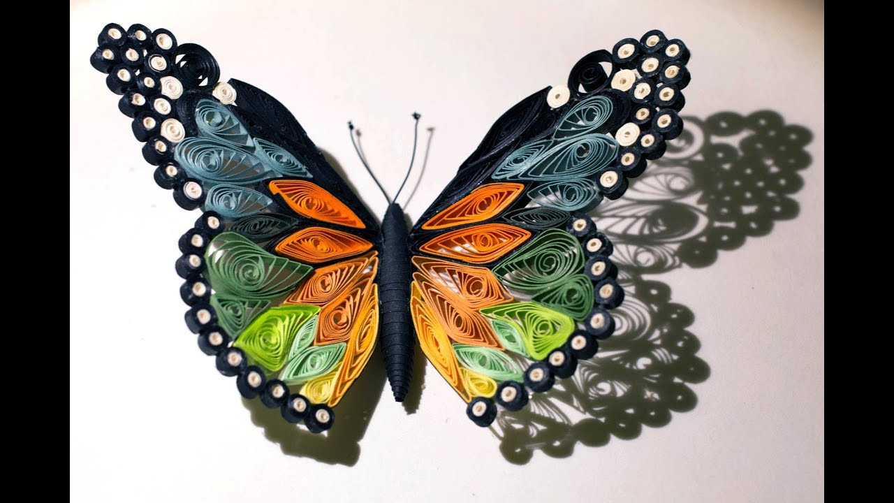 Quilled Butterfly - Papillon Quilling - Mariposa De Papel pour Métamorphose De Papillon En 6 Lettres