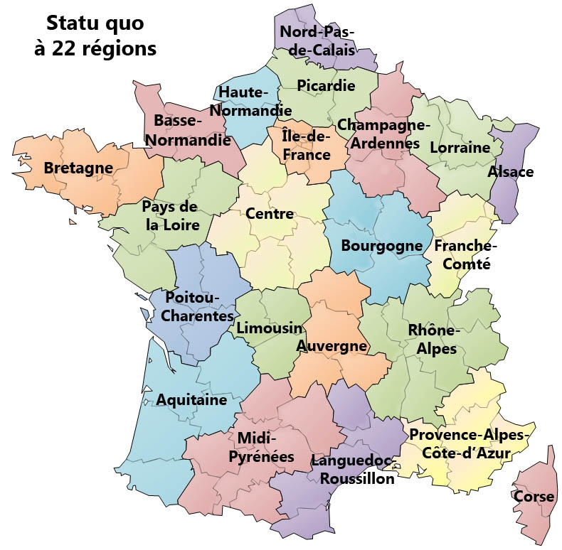 Réforme Territoriale : De 22 À 14 Régions, Puis 13 intérieur Anciennes Régions