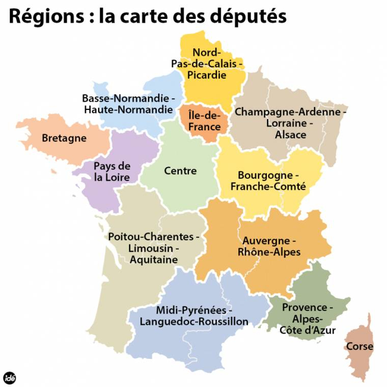 Réforme Territoriale : La Nouvelle Carte De France Des 13 à Nouvelles Régions De France 2016