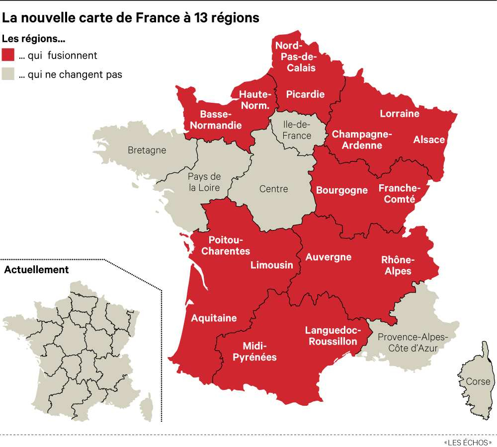 Réforme Territoriale : La Nouvelle Carte De France Des Régions encequiconcerne Carte De La France Région