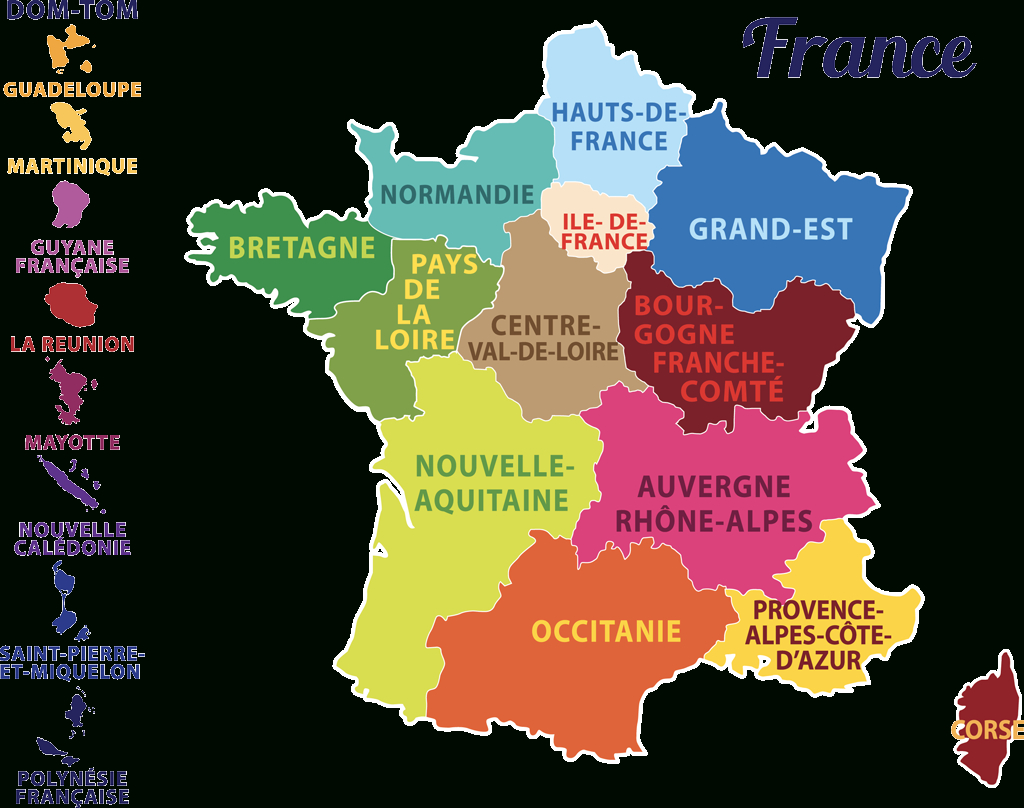 Regions De France Liste - Les Departements De France avec Carte De France Avec Nom Des Villes