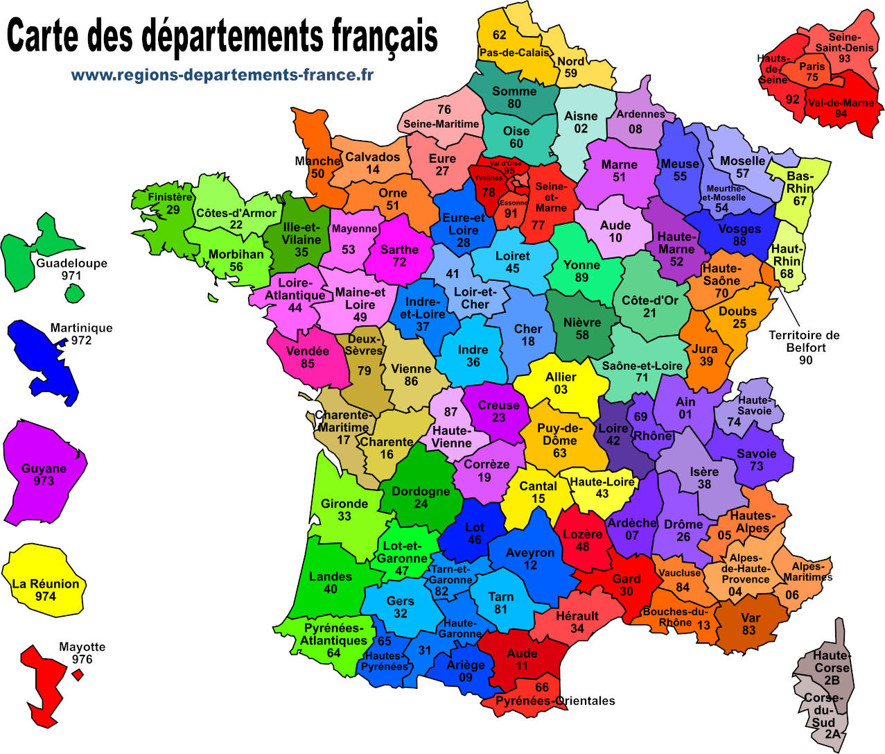 Régions Et Départements Français 2021 tout Carte Departement Francais Avec Villes