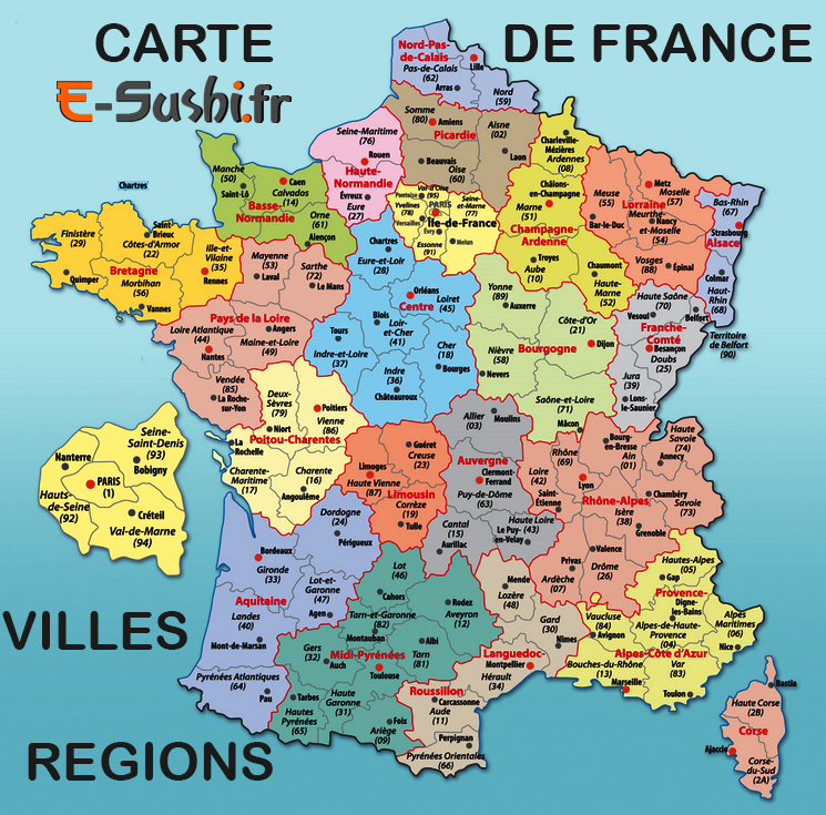 Régions Villes - Carte France | Carte De France À Imprimer concernant Carte De France Departement À Imprimer