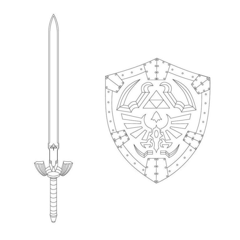 Resultado De Imagem Para Zelda Master Sword Blueprint Pour à Coloriage D Épée