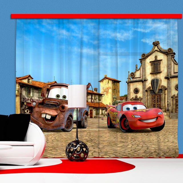 Rideaux Cars Flash Mcqueen &amp;amp; Martin Disney - Occultant pour Flash Mcqueen Martin