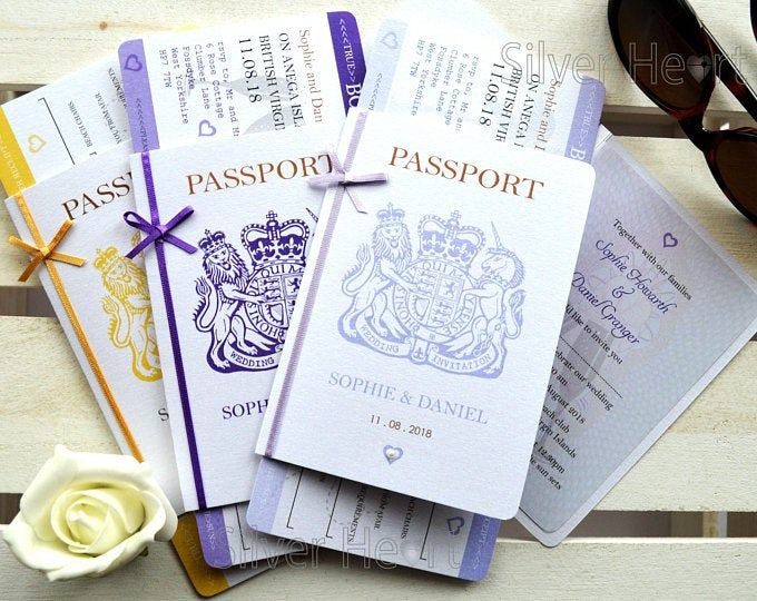 Rose Gold Sparkle Passport Wedding Invitation Sample concernant Invitation Carte D Embarquement