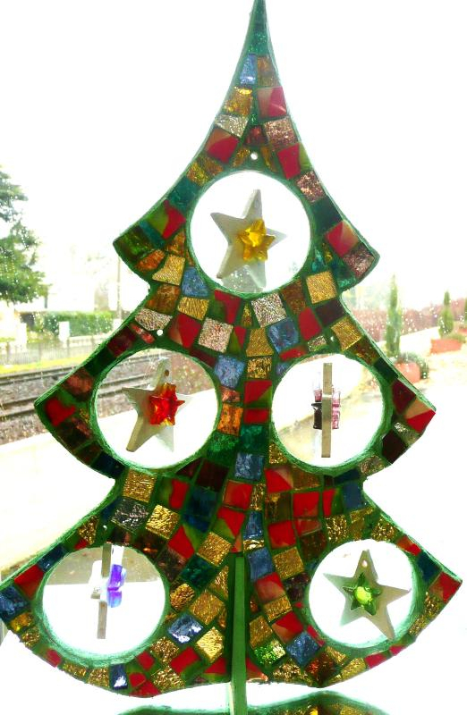Sapin 3 D Avec Étoiles Support Mosaïque - Décoration Noël intérieur Support Pour Mosaique