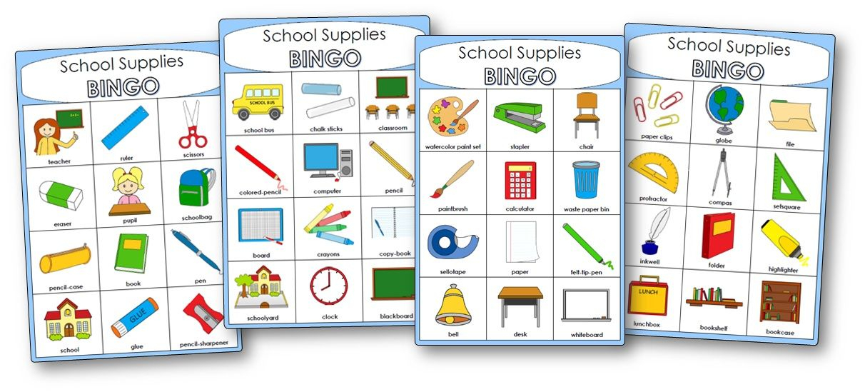 School Supplies Bingo | Bingo For Kids, Bingo, School Supplies destiné Affaire Scolaire En Anglais