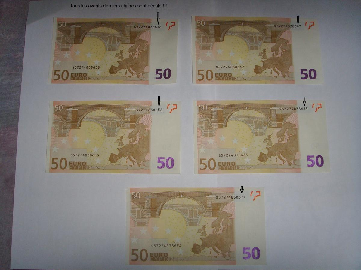Serie De Billet De 50 Euro Certainement Fauté ! - Les à Billet De 50 Euros À Imprimer