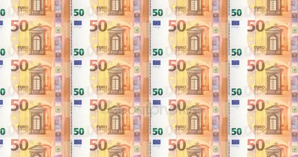 Serie De Billetes De Cincuenta Euros En Imprimir — Vídeo intérieur Argent Factice À Imprimer