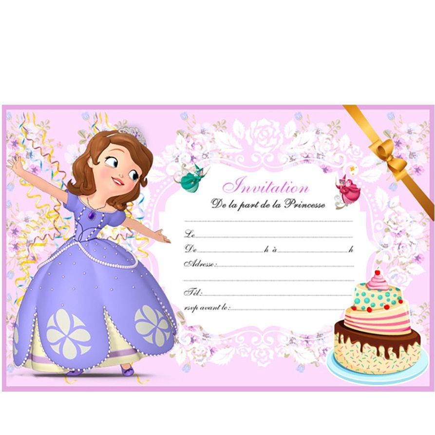 Sofia-Au-Bal | Carte Invitation Anniversaire, Invitation à Carte Invitation Anniversaire Princesse