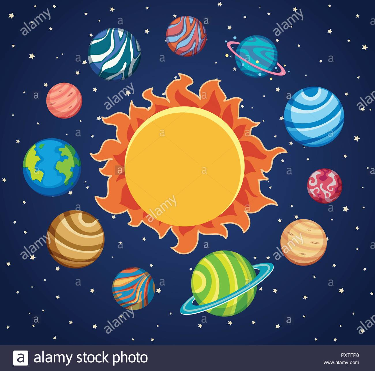Solar System Background With Planets Around The Sun concernant Dessin Du Système Solaire