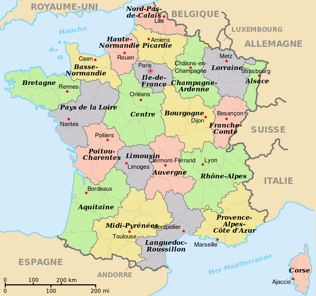 Soubor:départements+Régions+Capitales(France).Svg - Wikipedie dedans Carte De France Avec Nom Des Villes