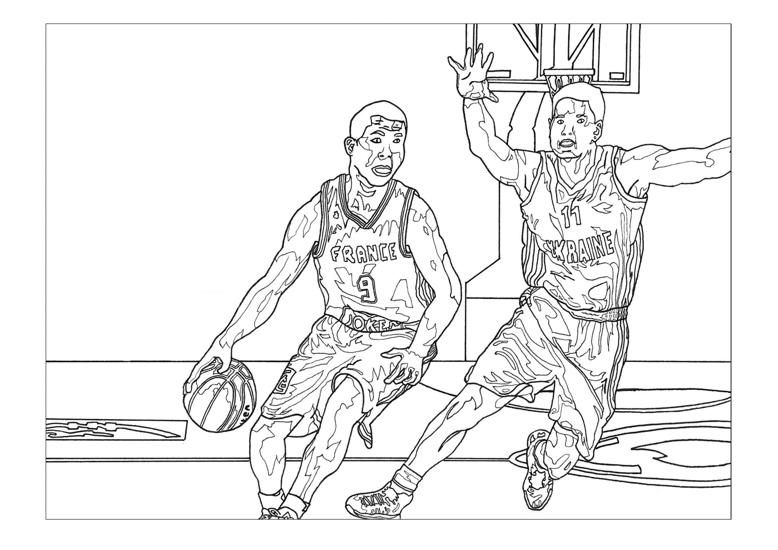 Sport Basketball - Sport Coloring Pages For Kids To Print pour Basket A Colorier