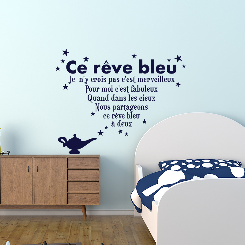 Sticker Citation Ce Rêve Bleu - Stickers Stickers encequiconcerne Chanson Sur Le Reve