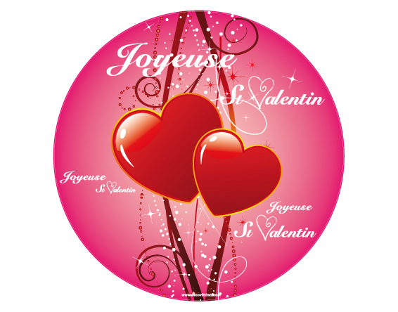 Sticker Joyeuse St Valentin Rond Pour Fêter La Fête Des tout Les Plus Belles Images De Saint Valentin