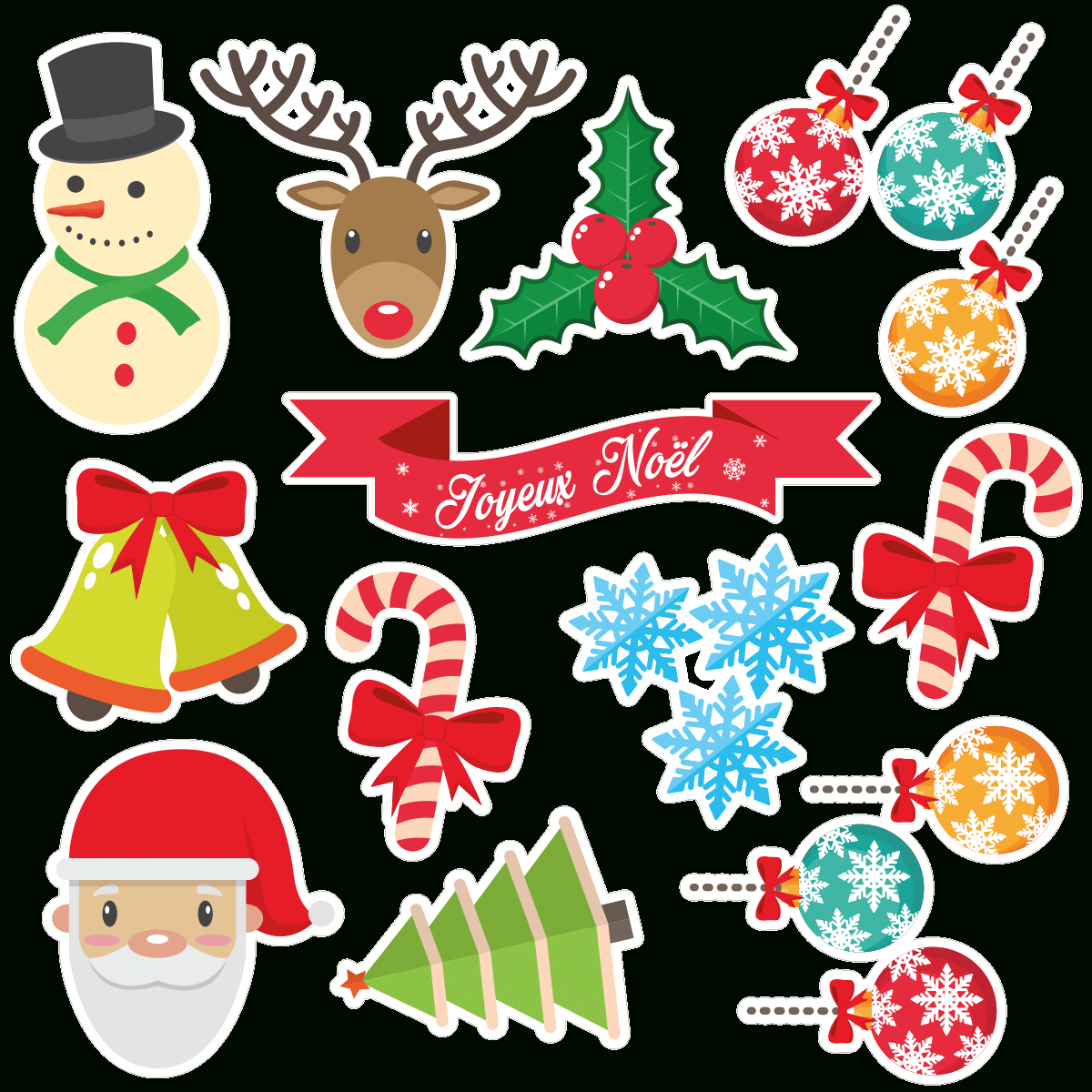 Sticker Noël Joyeux Noël Pour Enfant - Stickers Stickers pour Dessin Couleur Noel