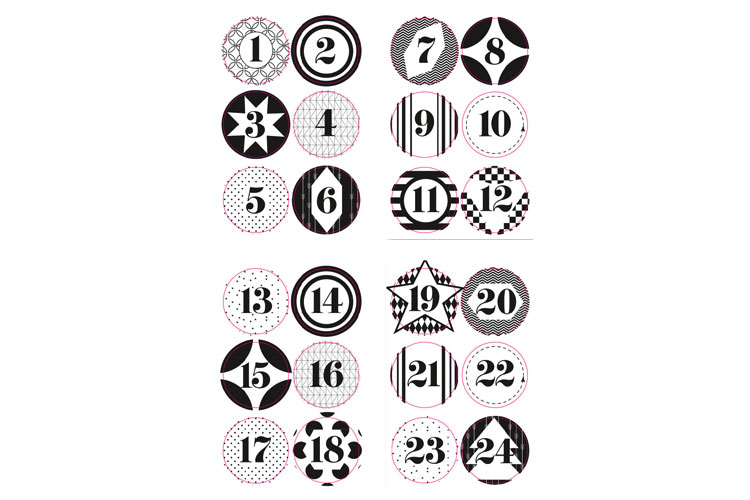 Stickers Pour Calendrier De L&amp;#039;Avent - Set De 3 Planches encequiconcerne Chiffres Pour Calendrier De L Avent