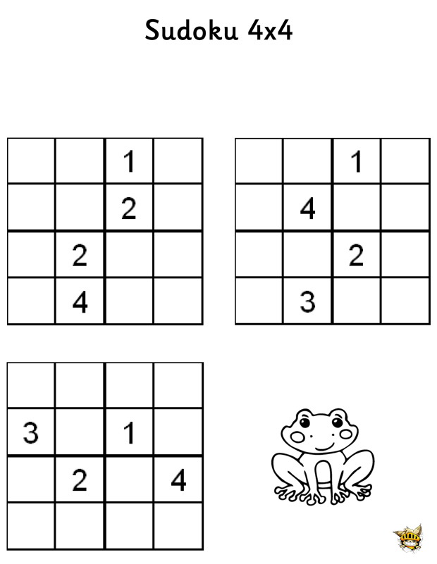 Sudoku 4X4 N°4 Pour Enfants À Imprimer encequiconcerne Sudoku Gratuit En Ligne Et A Imprimer