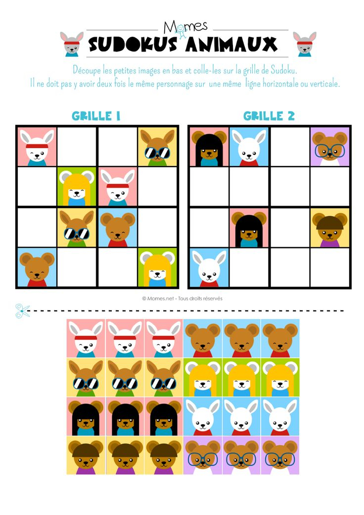 Sudoku Animaux En 2020 | Sudoku Enfant, Jeux A Imprimer tout Sudoku Maternelle À Imprimer