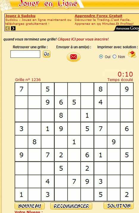 Sudoku - Jouer Au Sudoku En Ligne Gratuit serapportantà Sudoku Gratuit En Ligne Et A Imprimer