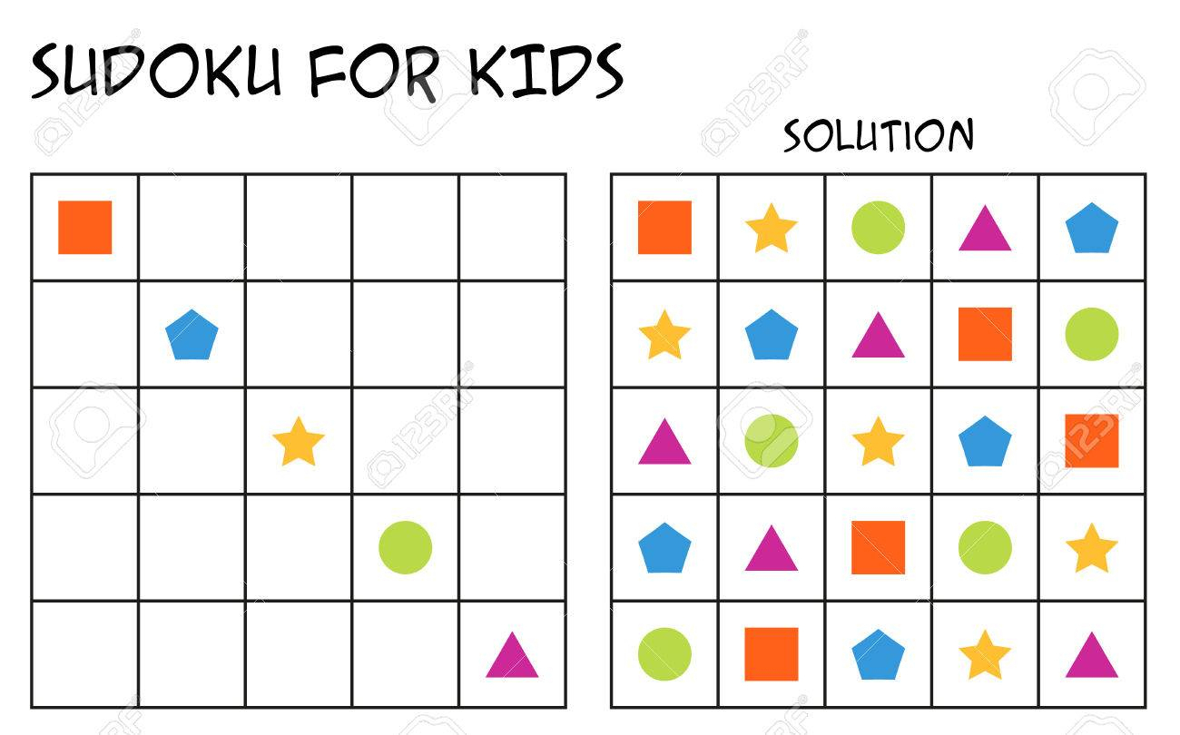 Sudoku Pour Les Enfants Avec Solution, Puzzle Pour Les serapportantà Sudoku Enfant Imprimer