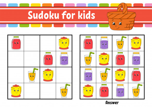 Sudoku Pour Les Enfants. | Vecteur Premium serapportantà Sudoku Pour Enfant