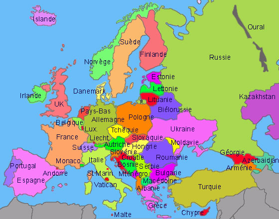 Sur La Pelouse: Les Pays De L&amp;#039;Europe intérieur Carte De L Europe Avec Capitales
