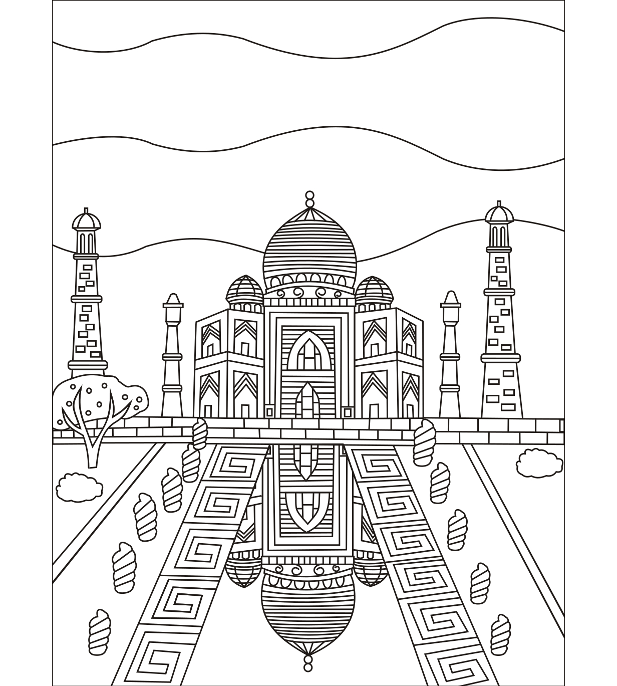 Taj Mahal #Coloringpage | Colorish: Coloring Book For tout Dessin Taj Mahal