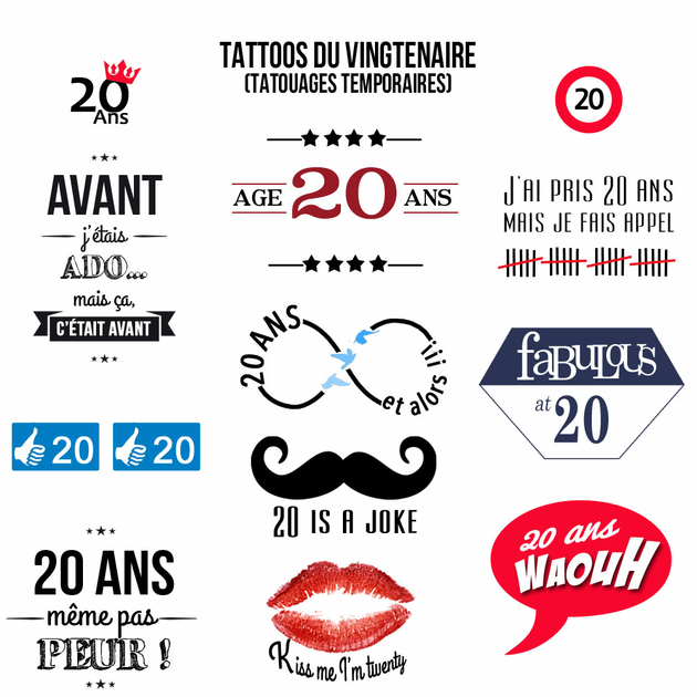 Tattoos Du Vingtenaire (Anniversaire De 20 Ans) intérieur Carte D Invitation Anniversaire 20 Ans
